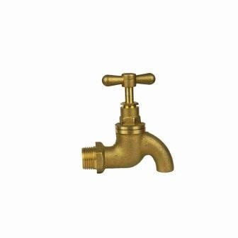 T हैंडल पाइपलाइन नल पीतल Bibtaps बिना नोजल 1/2in पुरुष धागा पीतल Bib Taps