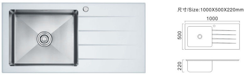 एकल कटोरा 81cm रसोई सिंक कस्टम वाणिज्यिक स्टेनलेस सिंक प्लेट प्रकार