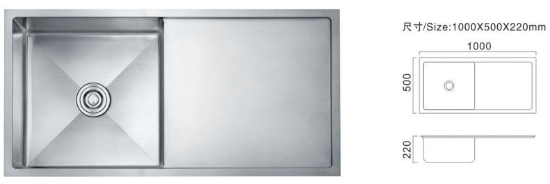 एकल कटोरा 81cm रसोई सिंक कस्टम वाणिज्यिक स्टेनलेस सिंक प्लेट प्रकार