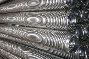 SS304 316L ब्रैटेड फ्लेक्सिबल नली पाइप घुमावदार फ्लेक्सिबल धातु नली जंग प्रतिरोधी