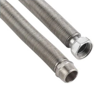 SS304 316L ब्रैटेड फ्लेक्सिबल नली पाइप घुमावदार फ्लेक्सिबल धातु नली जंग प्रतिरोधी