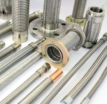 SS304 316L ब्रैटेड फ्लेक्सिबल नली पाइप घुमावदार फ्लेक्सिबल धातु नली जंग प्रतिरोधी