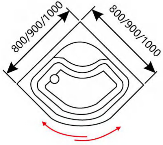 स्क्वायर कॉर्नर शॉवर क्यूबिकल्स हाई थ्रेसहोल्ड ट्रे स्लाइडिंग 800 X 800 शॉवर कैबिनेट